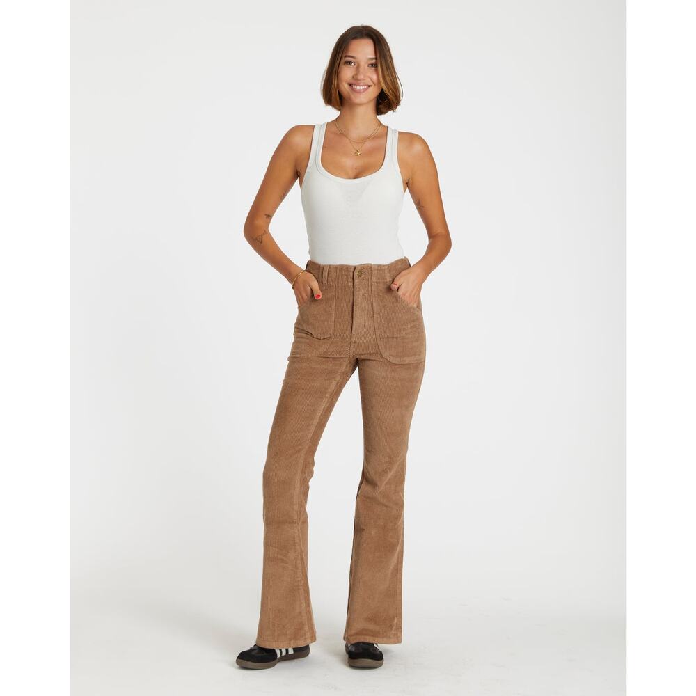 Women's Tan Boot Cut Corduroy Pants